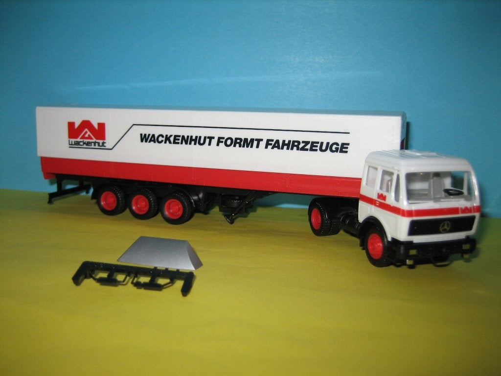 Wackenhut  MERCEDES met oplegger  Herpa, Ophalen of Verzenden, Nieuw, Bus of Vrachtwagen, Herpa