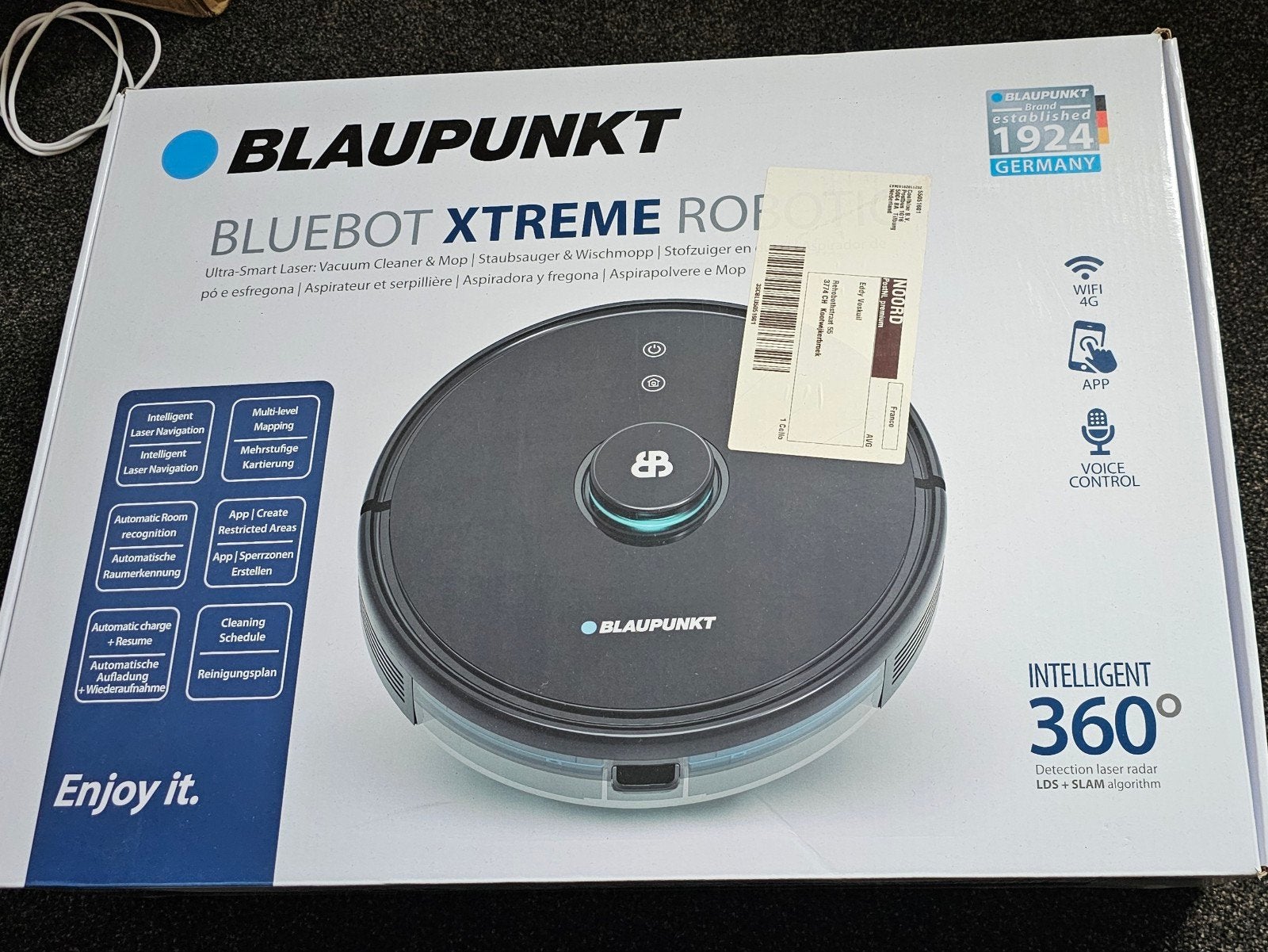 Blaupunkt Bluebot Xtreme Robotstofzuiger met Dweilfunctie, Gebruikt, Ophalen of Verzenden, Robotstofzuiger, Inclusief accessoires