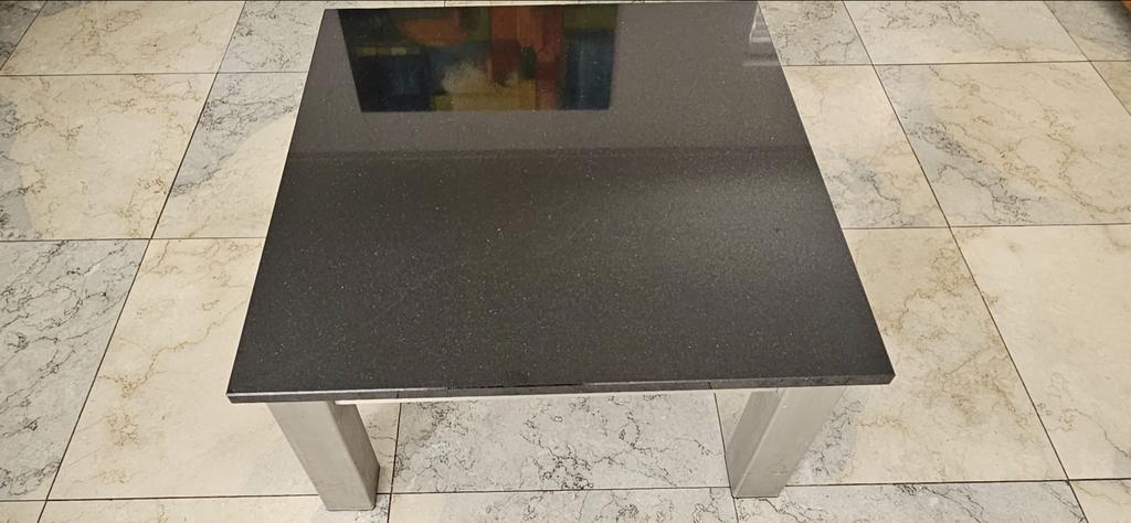 Zwart granieten salontafel, Ophalen, Gebruikt, 50 tot 100 cm, Overige materialen