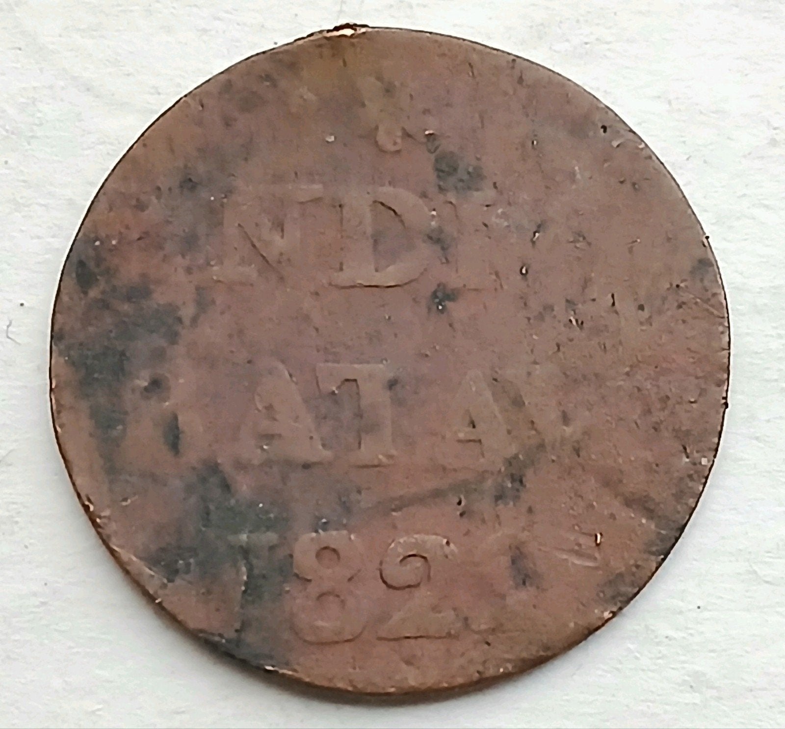 1/2 Stuiver 1822 Nederlands Indië Oude Munt Willem I Batav, Postzegels en Munten, Munten | Nederland, Ophalen of Verzenden, Koning Willem I