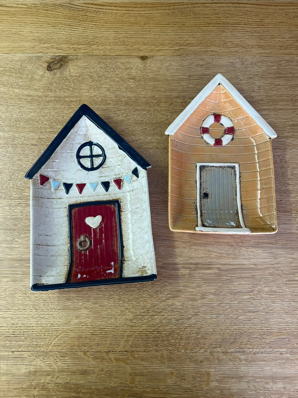 Decoratieve bordjes strandhuis, set van 2, Ophalen of Verzenden, Nieuw, Meerkleurig, Steen/keramiek
