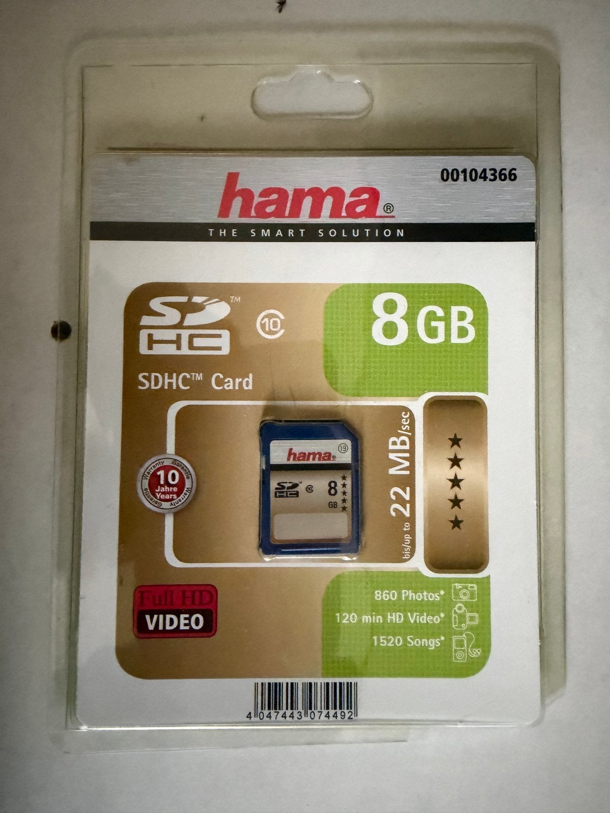 Hama SDHC Card 8 GB - Full HD Video, Audio, Tv en Foto, Geschikt voor Full HD video, 8 GB, Nieuw, Ophalen of Verzenden