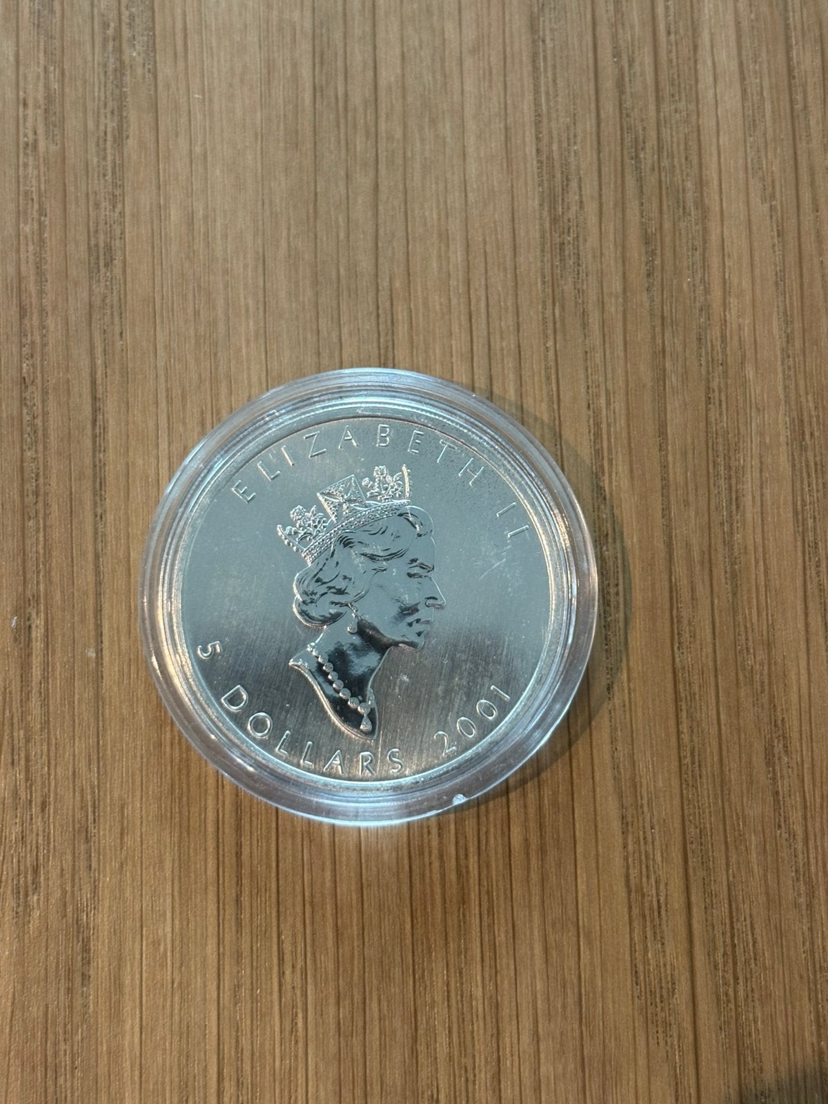Maple leaf 2001 zilver 1 ounce in capsule, Ophalen of Verzenden, Zilver
