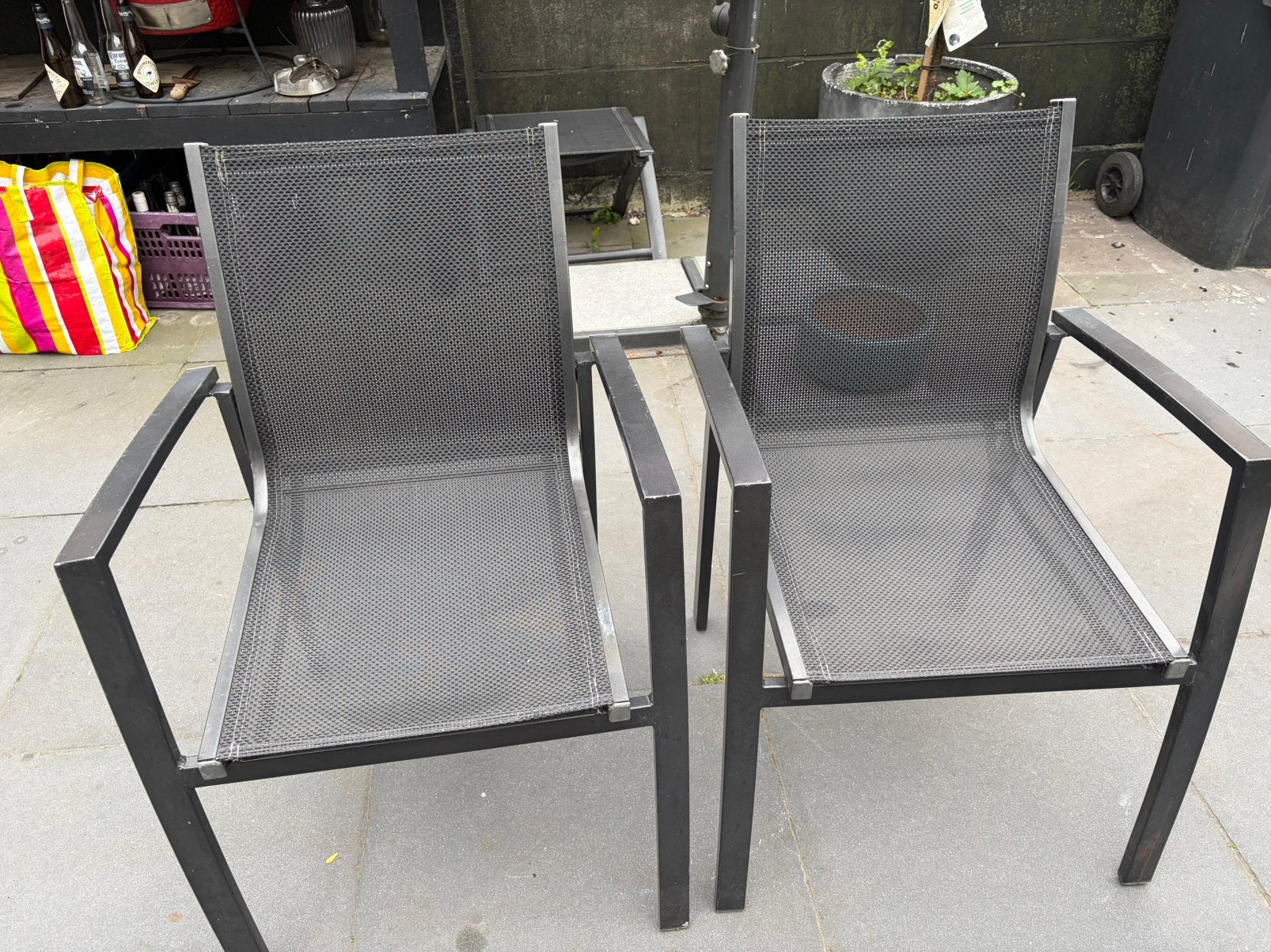 6 tuinstoelen, Tuin en Terras, Tuinstoelen, Ophalen, Gebruikt, Overige materialen, Stapelbaar