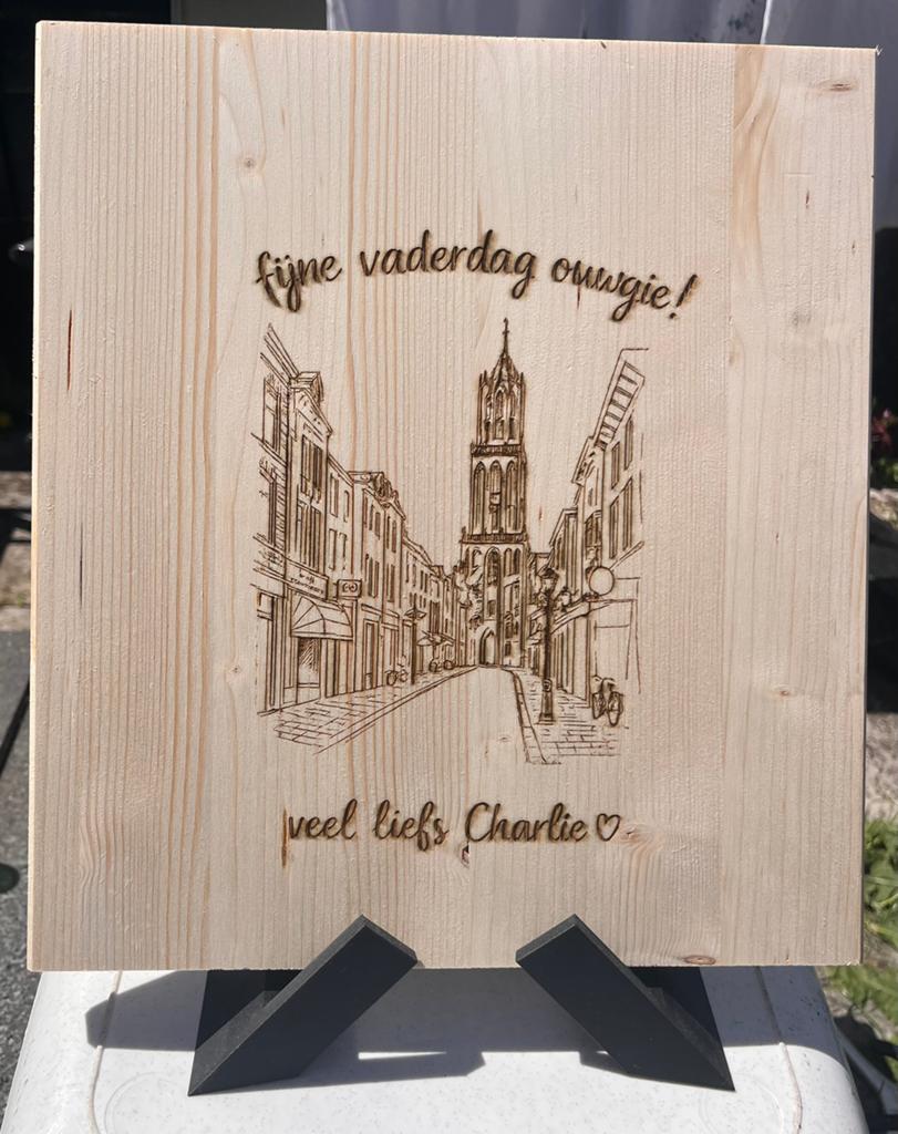 Snijplank vaderdag, Beige, Verzenden, Hout, Snij-/serveerplank