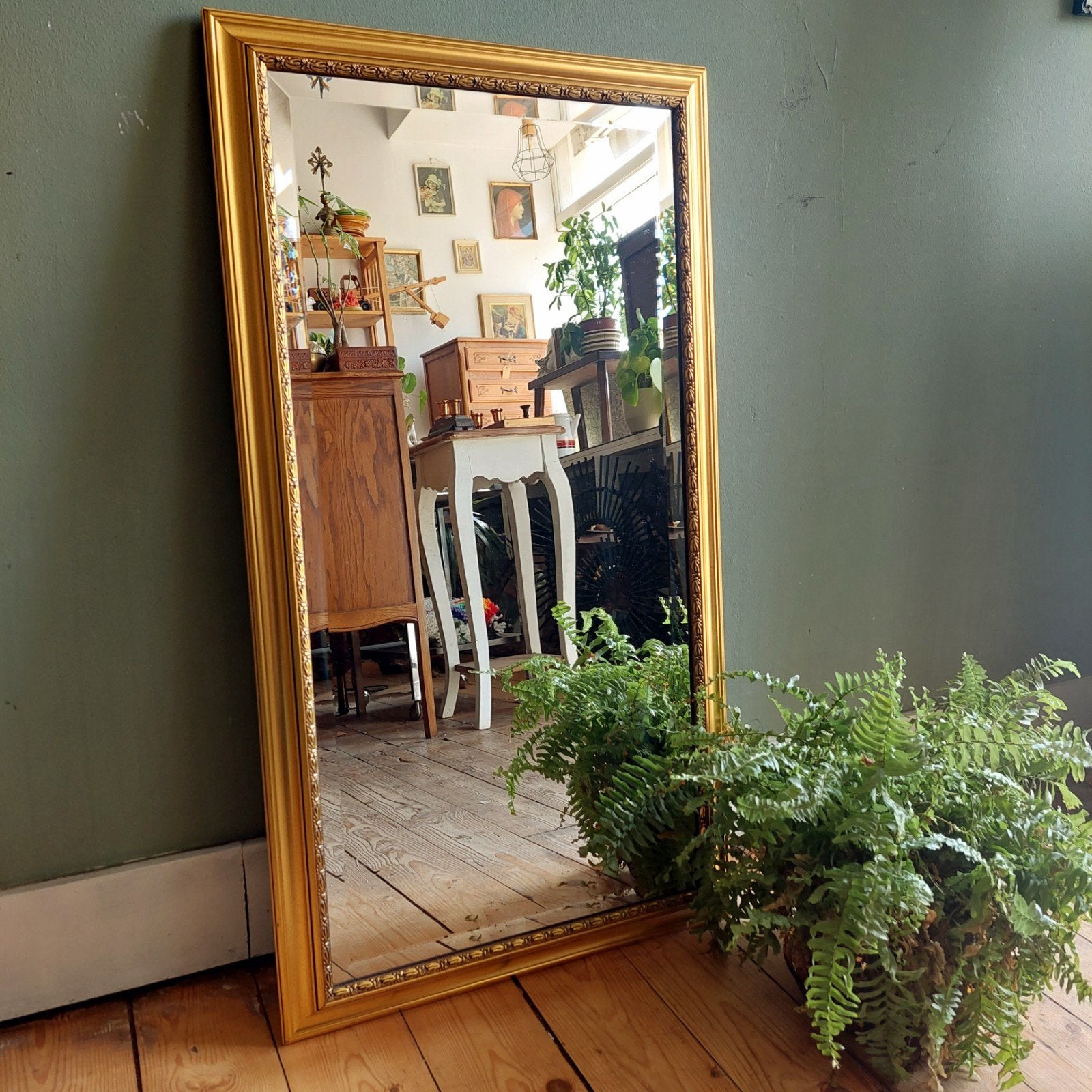 Lucky Vintage gouden spiegel facet geslepenen zwart randje, Ophalen, Minder dan 50 cm, ., Zo goed als nieuw
