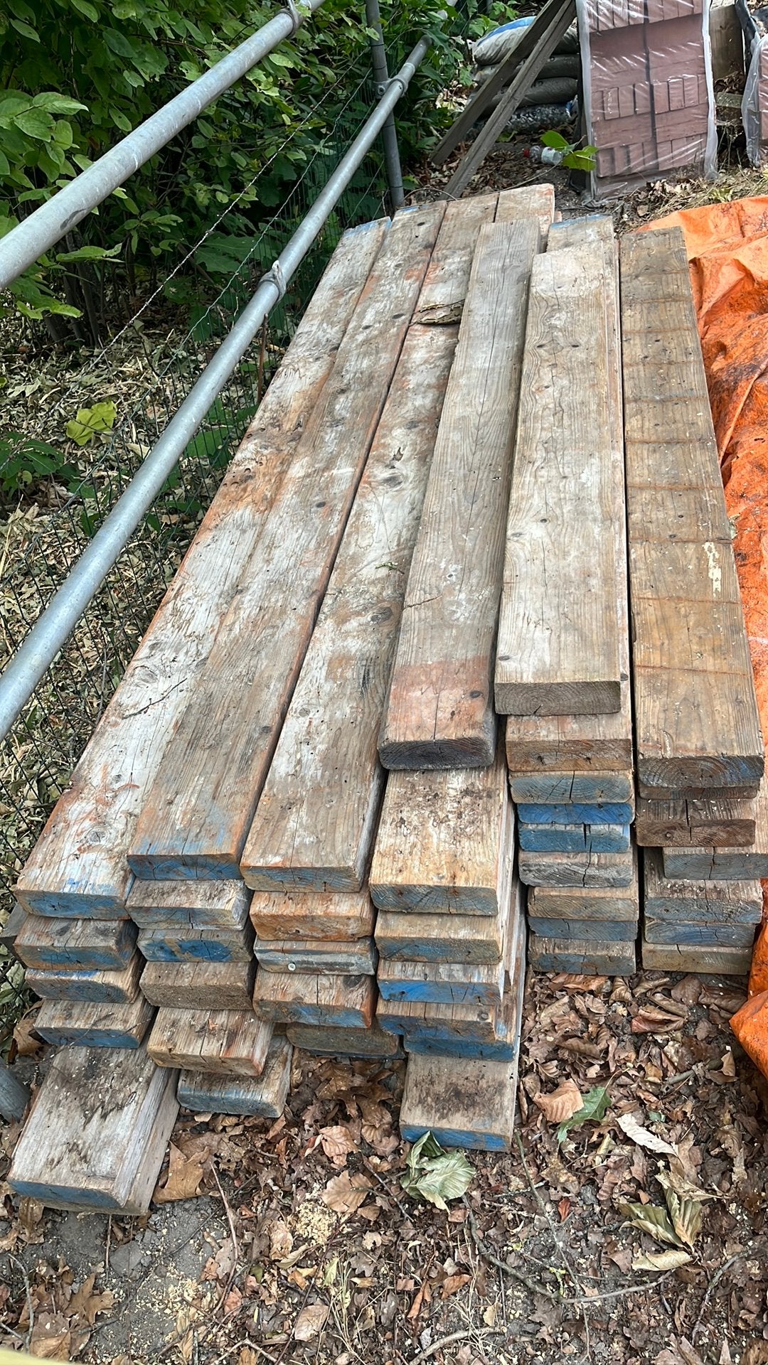 Balkhout in diverse lengtes, heel veel voor 130 euro, Ophalen, Gebruikt, Hout