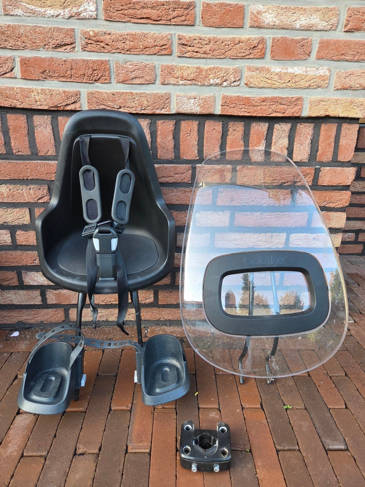 Bobike mini One fietsstoeltje incl windscherm, Ophalen, Voetsteuntjes, Voorzitje, Zo goed als nieuw