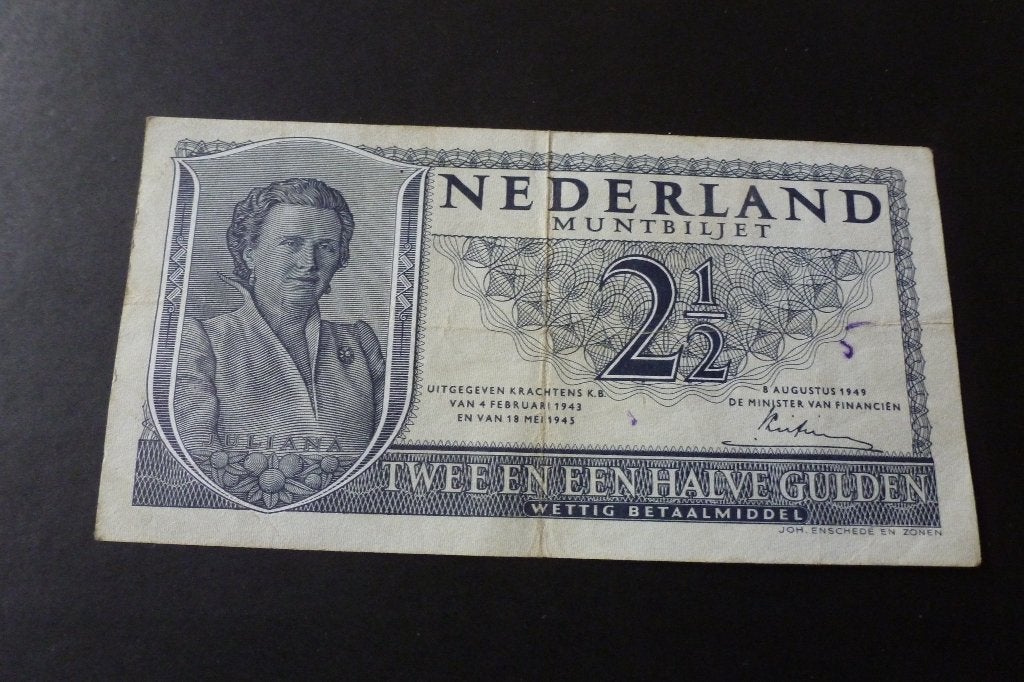 Bankbiljet - oude 2,5 gulden Juliana 1949 zf (bi 28, Ophalen of Verzenden, 2½ gulden, Los biljet