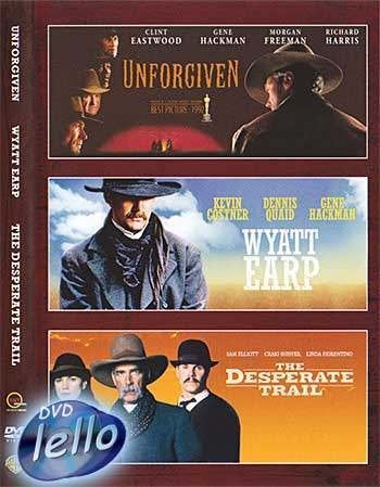 3 Westerns: Unforgiven, Wyatt Earp & The Desperate Trail, Vanaf 12 jaar, Ophalen of Verzenden, Zo goed als nieuw, Actiethriller