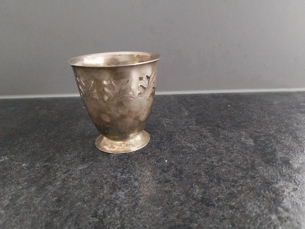 Vintage verzilverde beker (kelk) 1940-1960, Ophalen of Verzenden