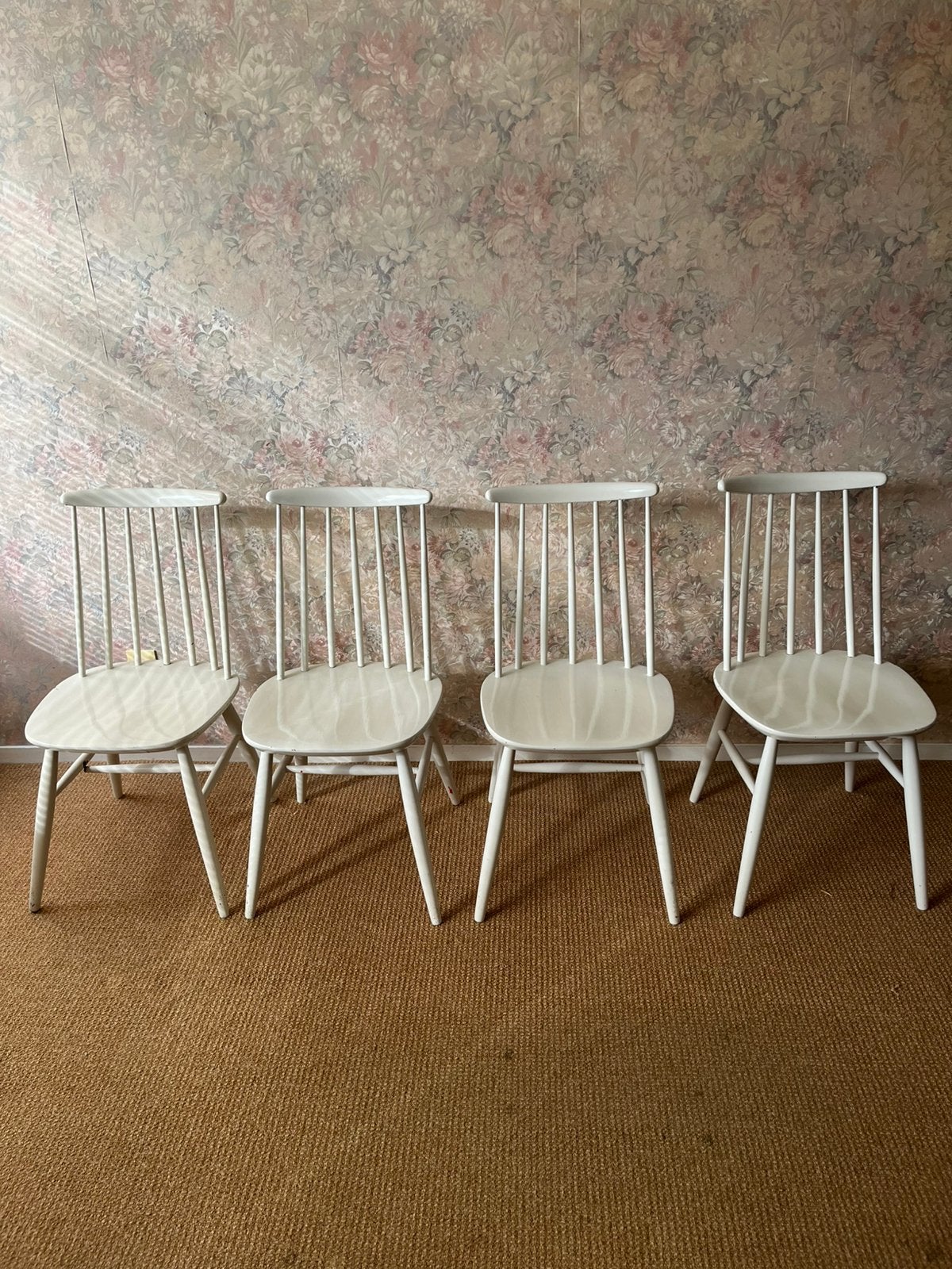 Stoelen, Gebruikt, Wit, Ophalen of Verzenden, Vier