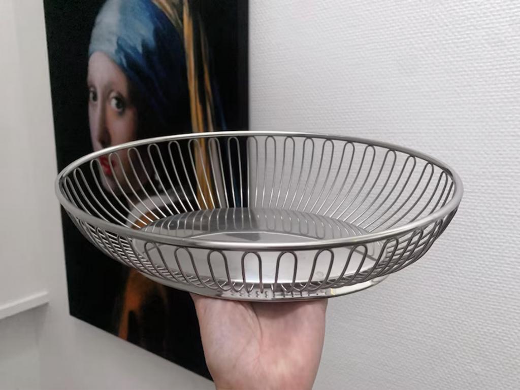 Alessi mand broodmand RVS fruitschaal fruitmand vintage, Huis en Inrichting, Overige materialen, Gebruikt, Schaal, ?