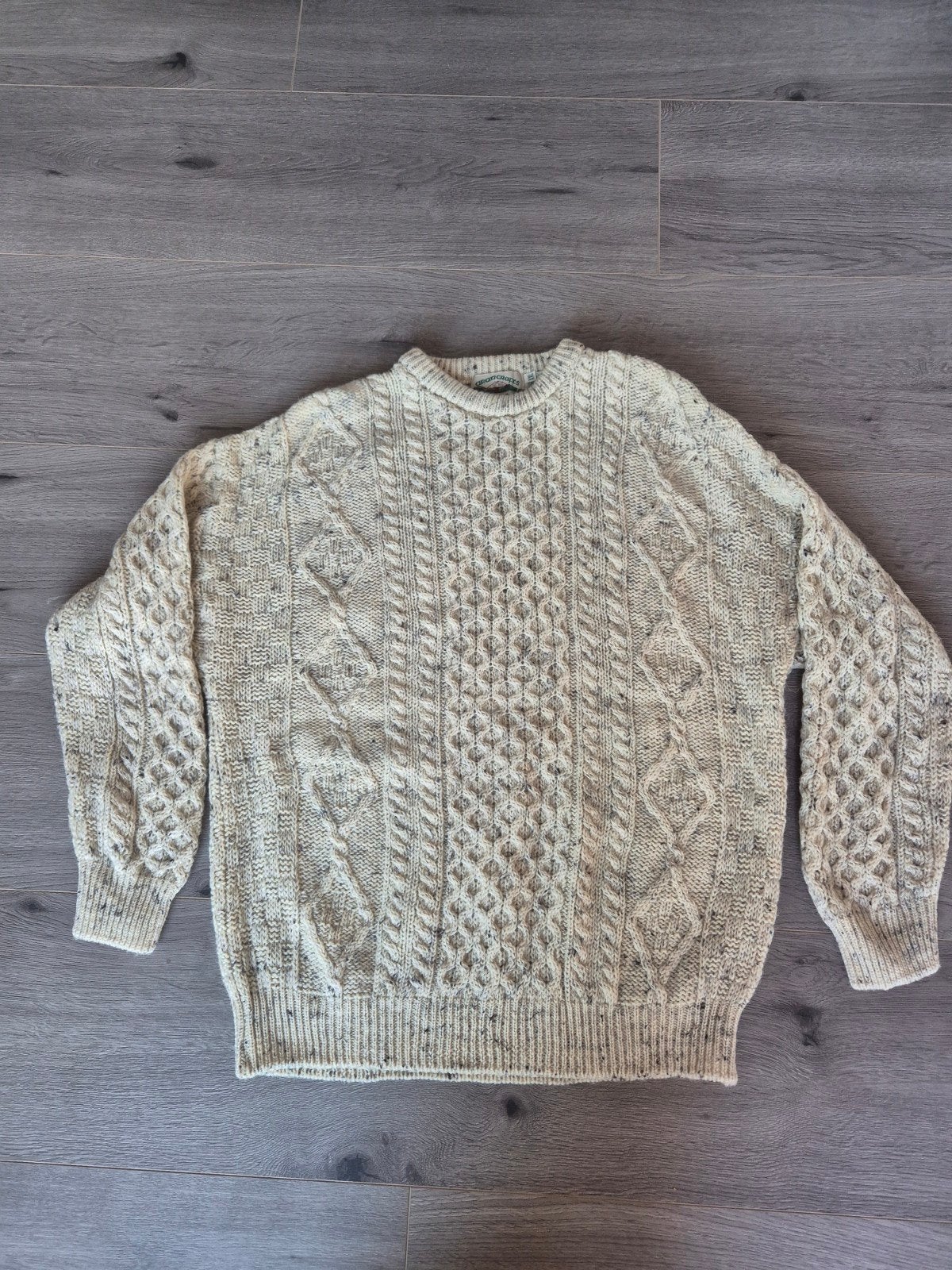 Aran Crafts Ierse Wollen Kabeltrui – 100% Wol – Maat XXL, Aran Crafts, Beige, Maat 46/48 (XL) of groter, Ophalen of Verzenden