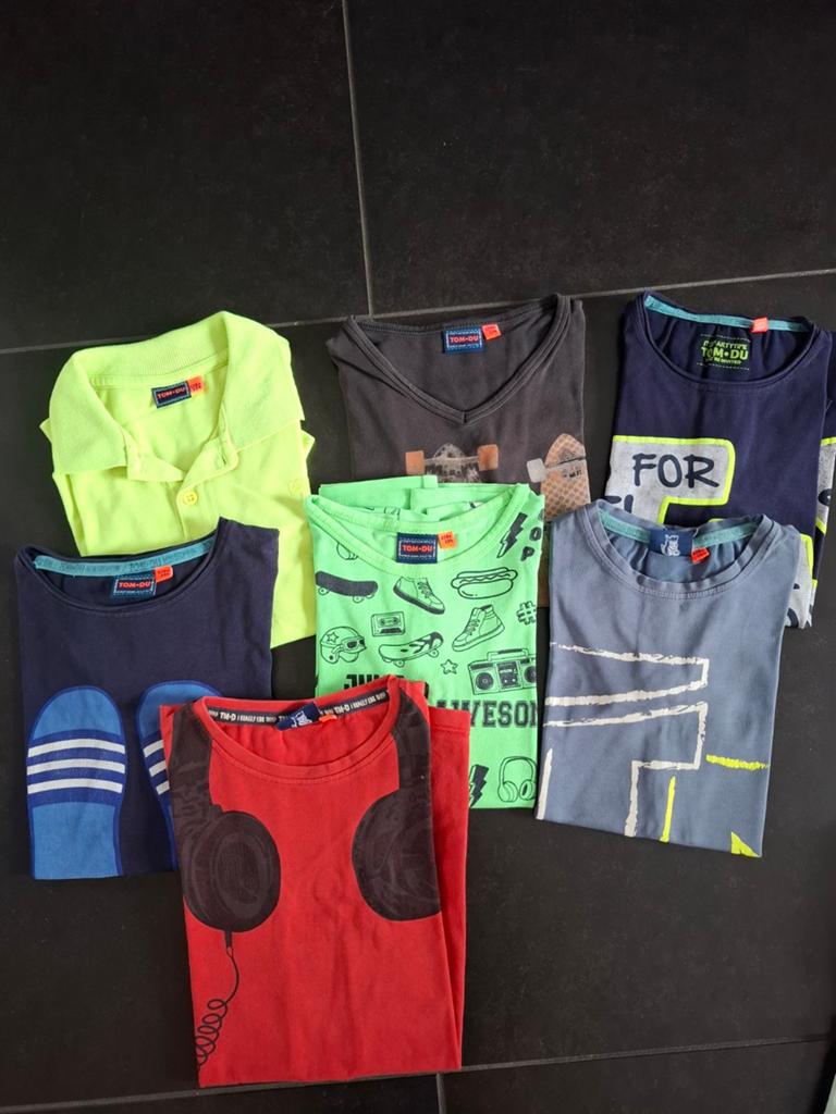 7 shirts Tom Du 128/134, Ophalen of Verzenden, Zo goed als nieuw, Tom Du, Jongen