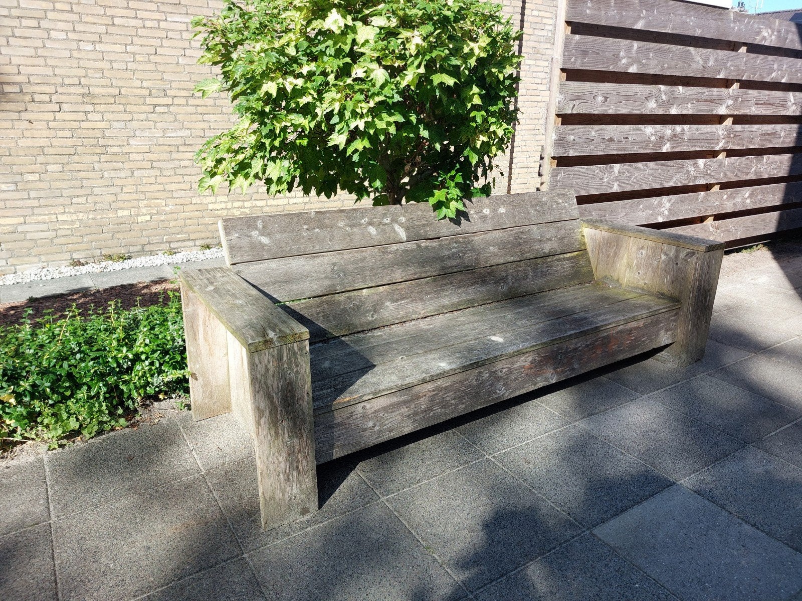 Steigerhouten tuinbank, Ophalen, Gebruikt, Hout