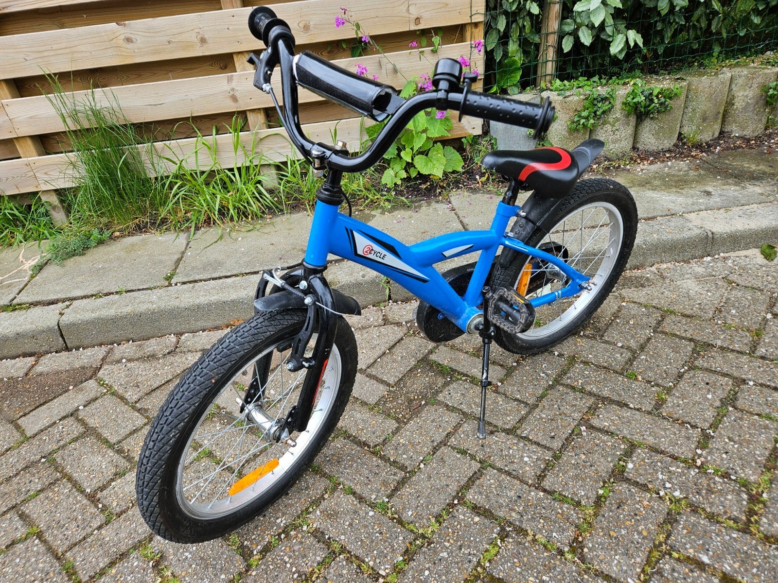 Jongensfiets blauw, Ophalen, Gebruikt, Staal, Minder dan 16 inch