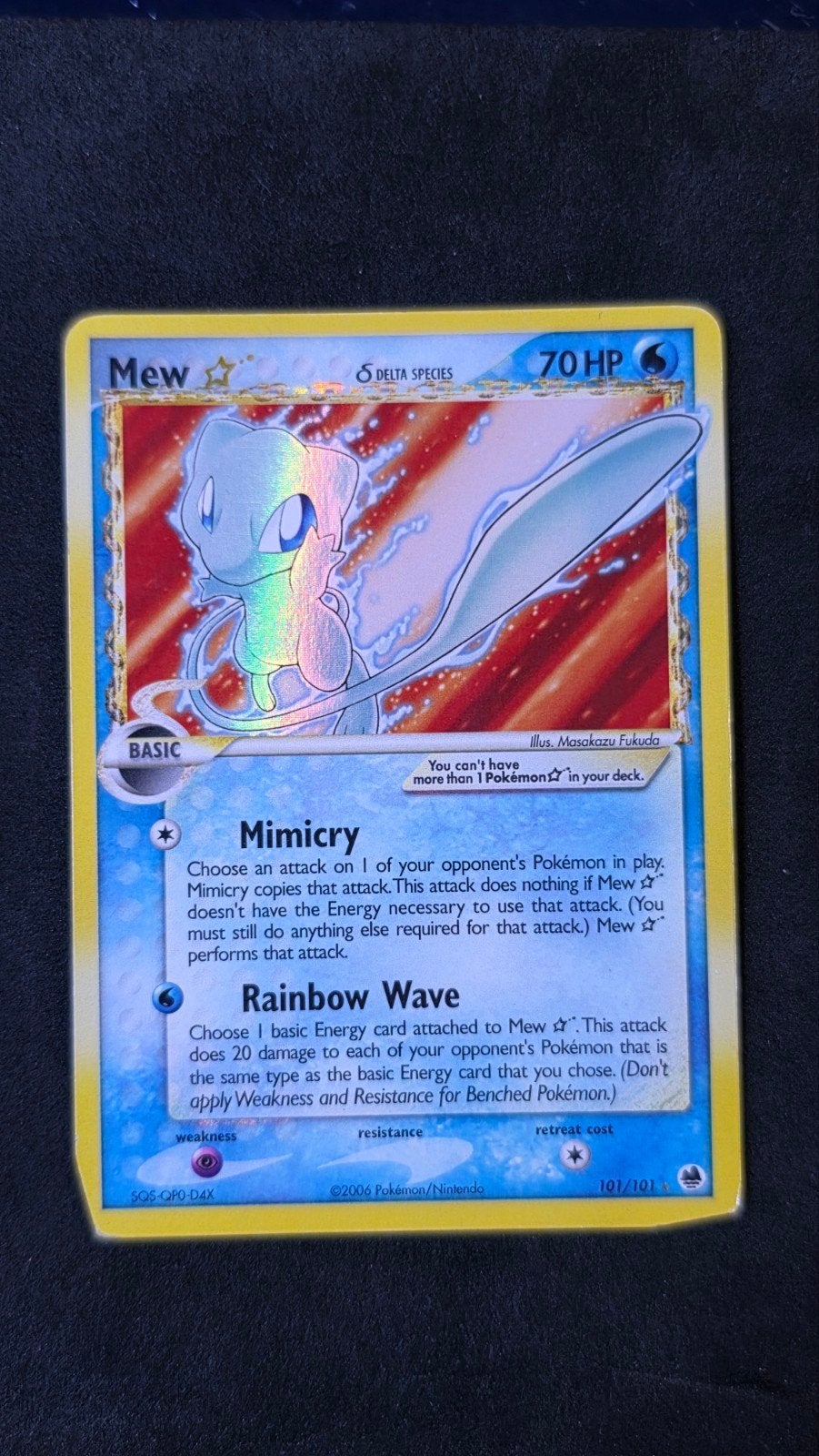 Mew gold star δ Delta Species 101/101 Holo Rare, Hobby en Vrije tijd, Verzamelkaartspellen | Pokémon, Ophalen of Verzenden, Gebruikt