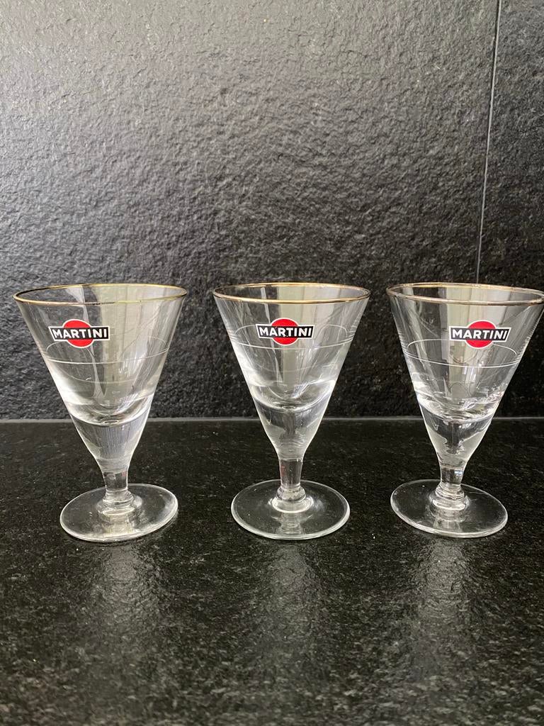 Martini glaasjes 3 stuks, Verzenden, Zo goed als nieuw, Borrel- of Shotglas