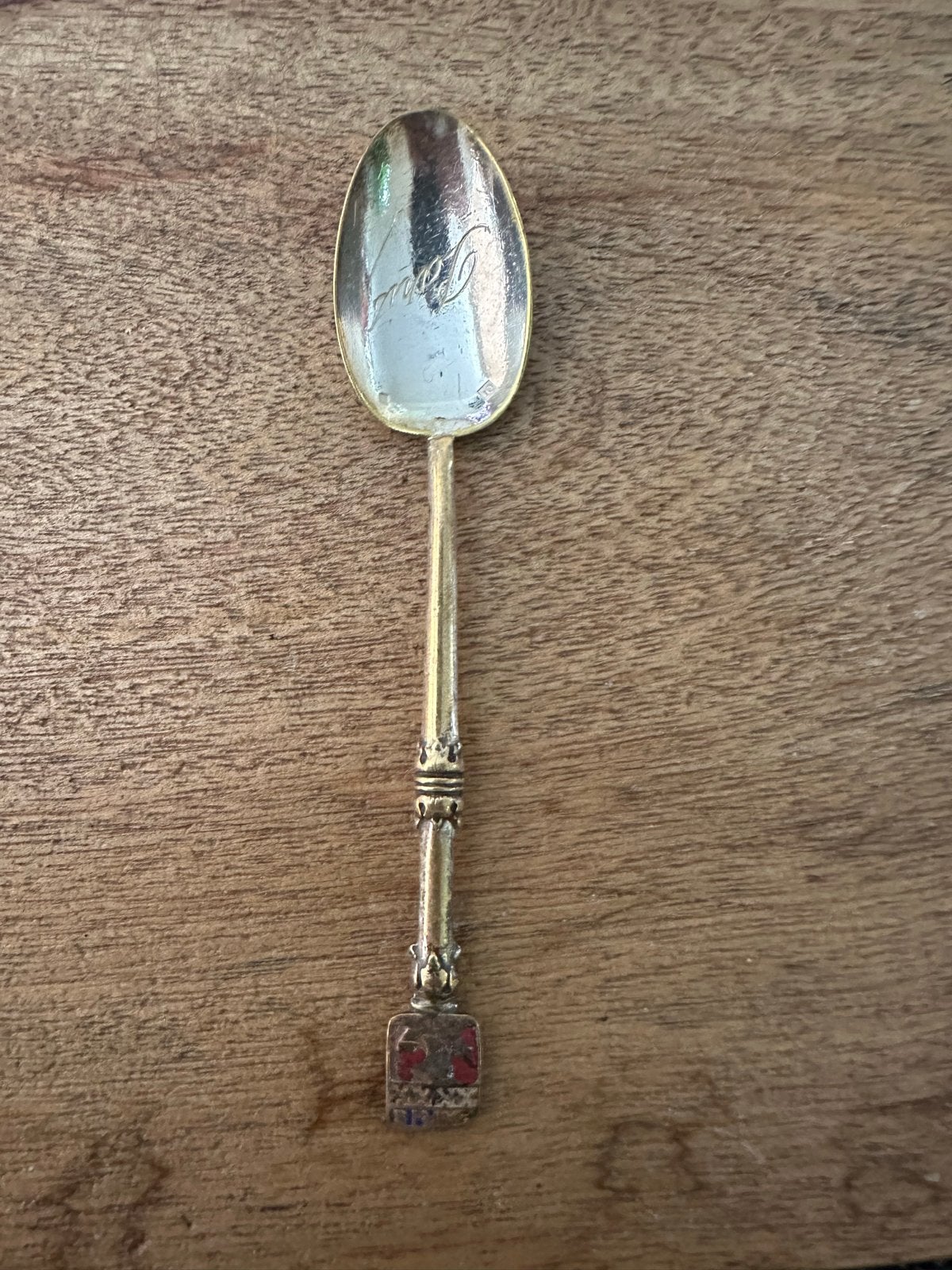 Vintage souvenirlepel Parijs, verzilverd, Antiek en Kunst, Antiek | Bestek, Ophalen of Verzenden