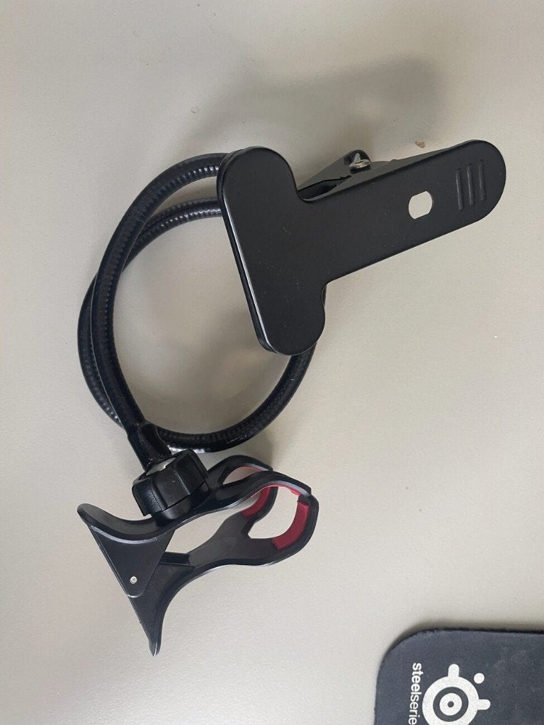 Flexibele telefoonhouder met klem zwanenhals zwart, Ophalen of Verzenden, Gebruikt, Auto