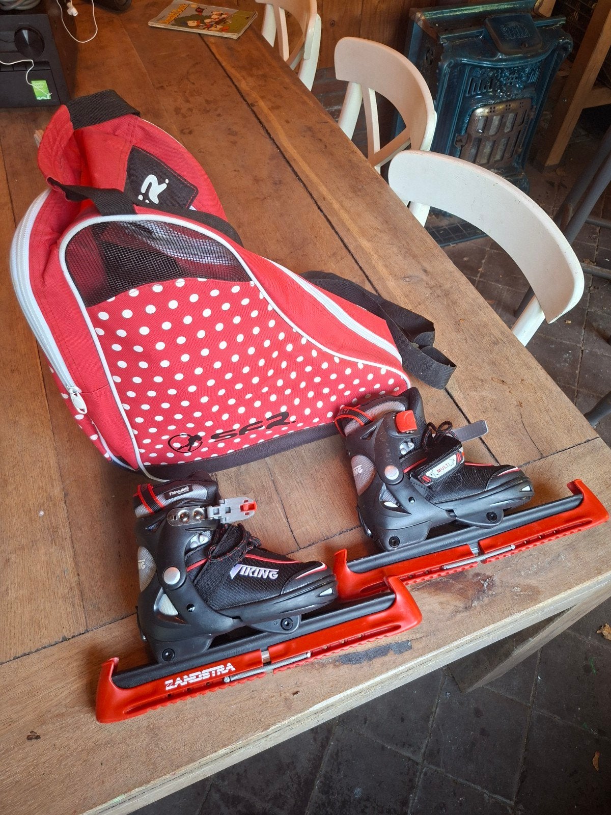 Viking Zandstra Combinoren Schaatsen Maat 28-31 met Tas, Verzenden, Zo goed als nieuw, Combinoren, Viking