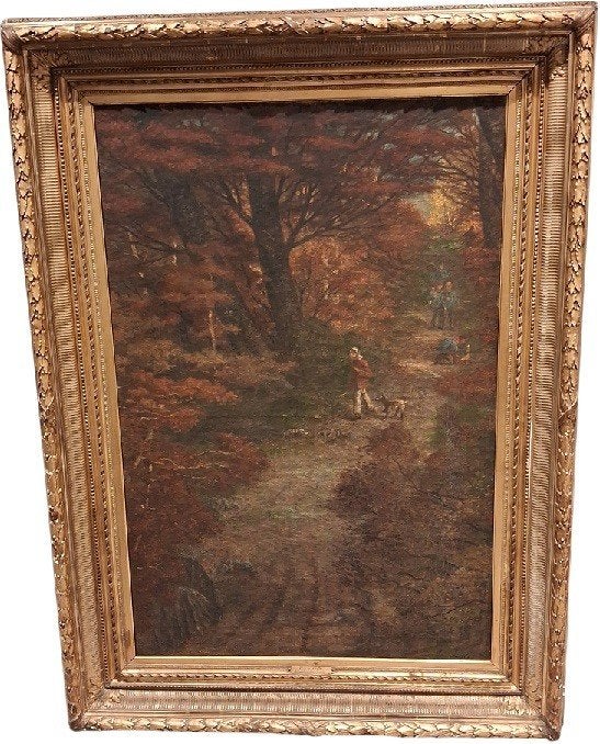 Eugene Smits herfstwandeling in het bos 1826-1912, Ophalen, Landschap