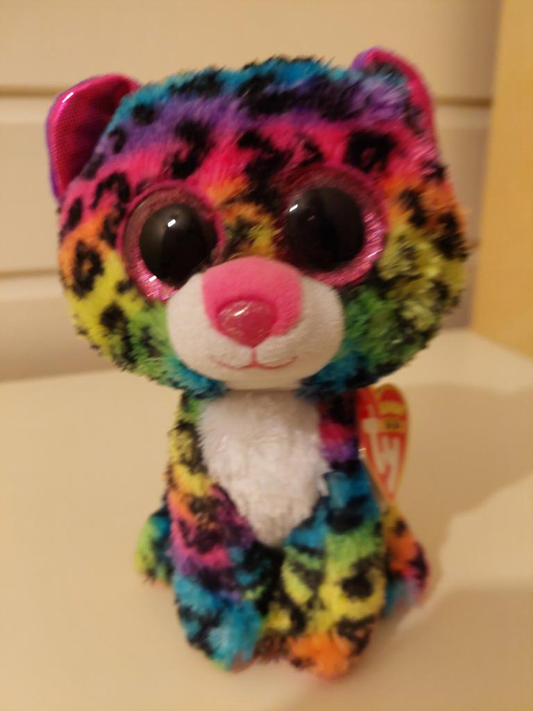 Beanie Boos Luipaard - Kleurrijke Knuffel met Grote Ogen, Ophalen of Verzenden, Meerkleurig, Klein (minder dan 20 cm), Ty
