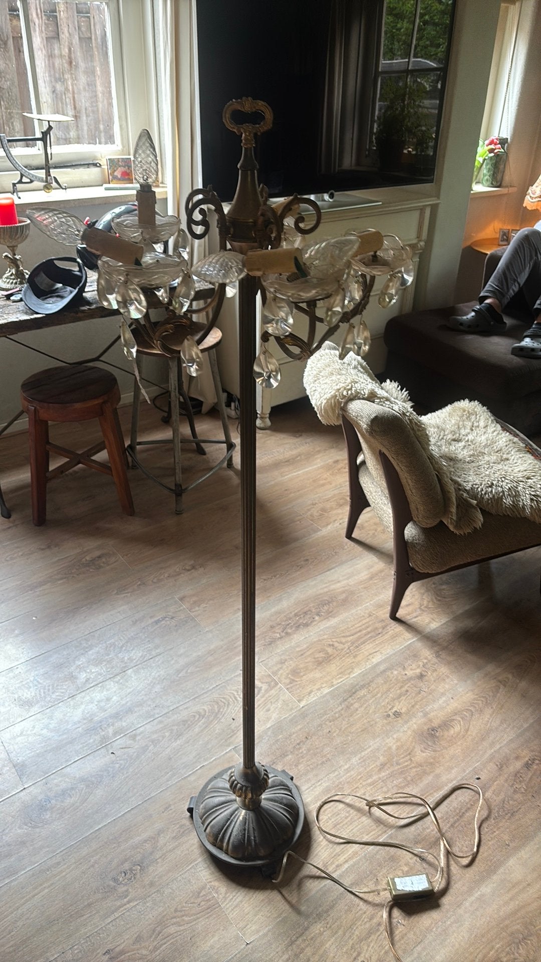 Antieke lamp staand, Antiek en Kunst, Antiek | Lampen, Ophalen of Verzenden