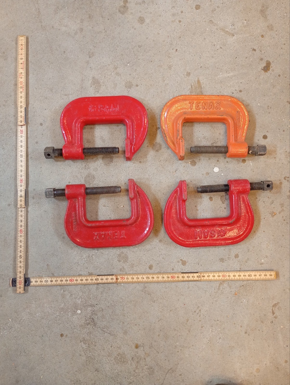 Set van 4 zware G-klemmen (lijmklemmen), Ophalen of Verzenden, Gebruikt, Klem