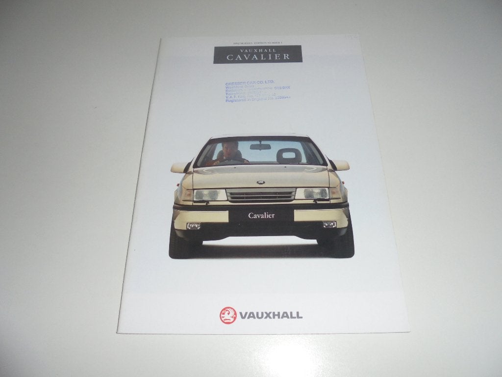brochure Vauxhall Cavalier  1992, Ophalen of Verzenden, Zo goed als nieuw, Overige merken