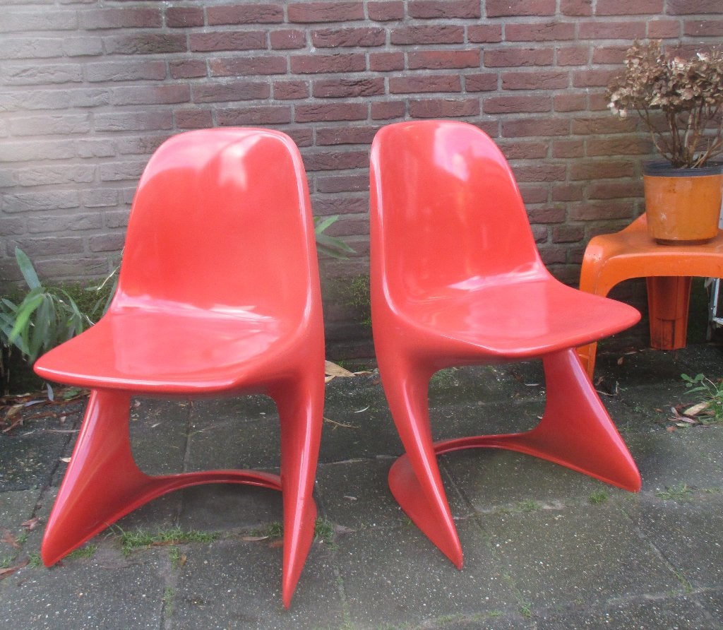 2 Casala stoelen jaren 70 vintage space age design retro, Huis en Inrichting, Gebruikt, Twee, ?, Casala