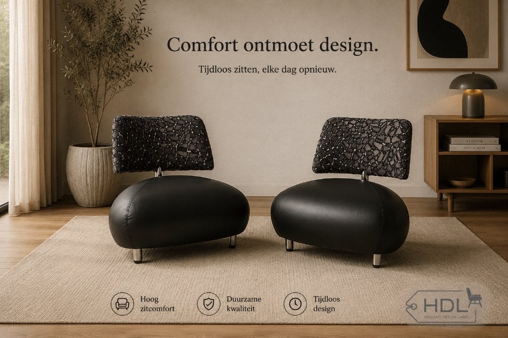 Leolux Puppy Pallone fauteuil refurbished - opnieuw bekleed, Nieuw, 75 tot 100 cm, Ophalen of Verzenden, Leer
