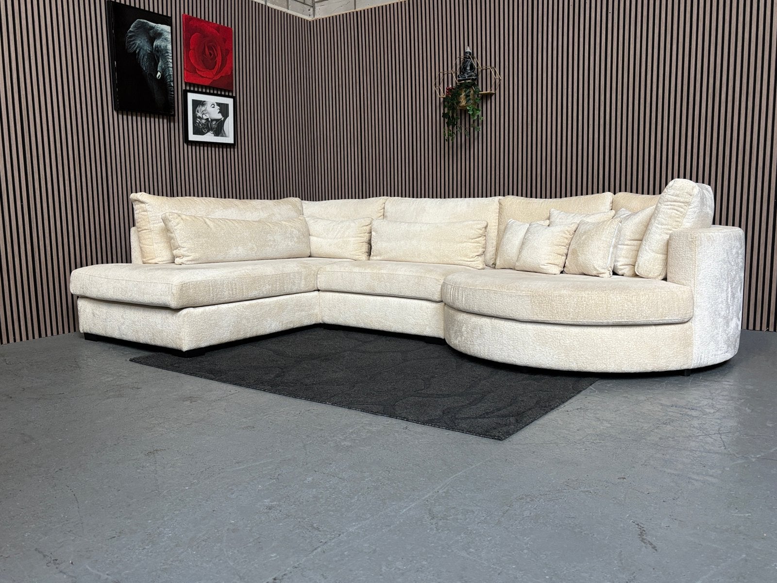 GRATIS LEVERING Luxe U-Bank Beige 360x220x160 GEREINIGD