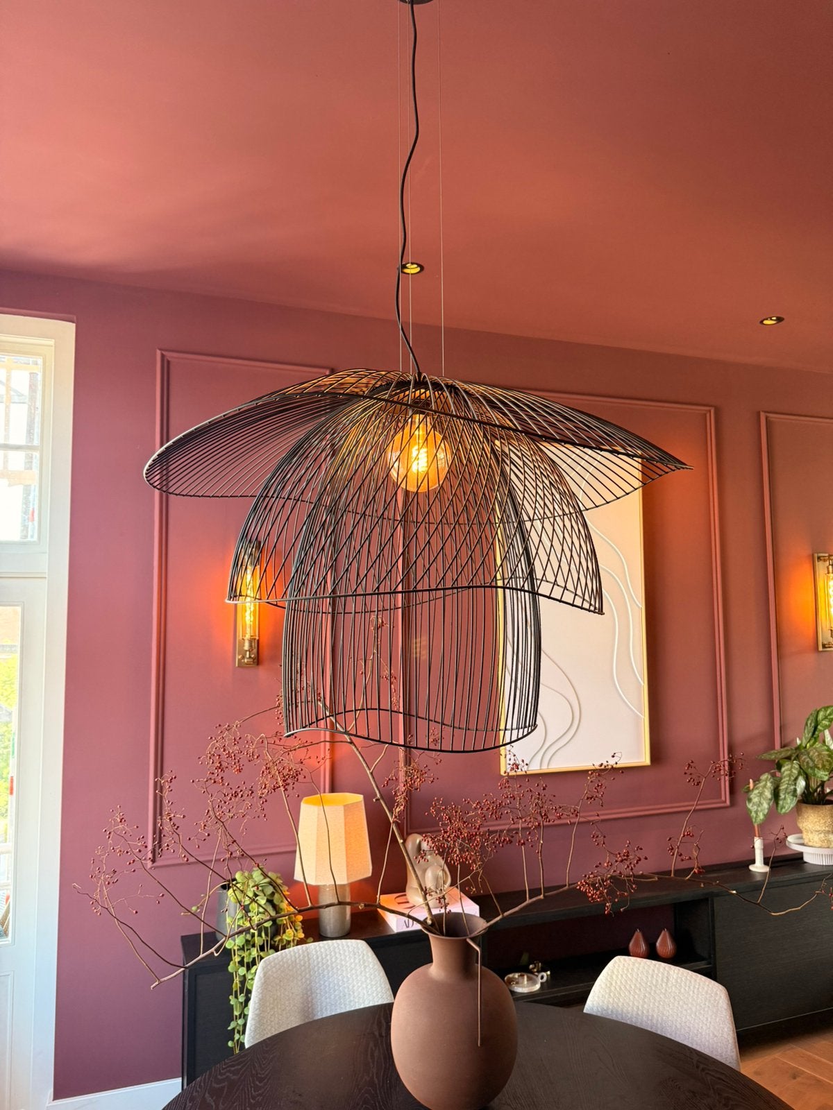 Forestier Papillon XL hanglamp – zwart, Huis en Inrichting, Ophalen, Zo goed als nieuw, Metaal