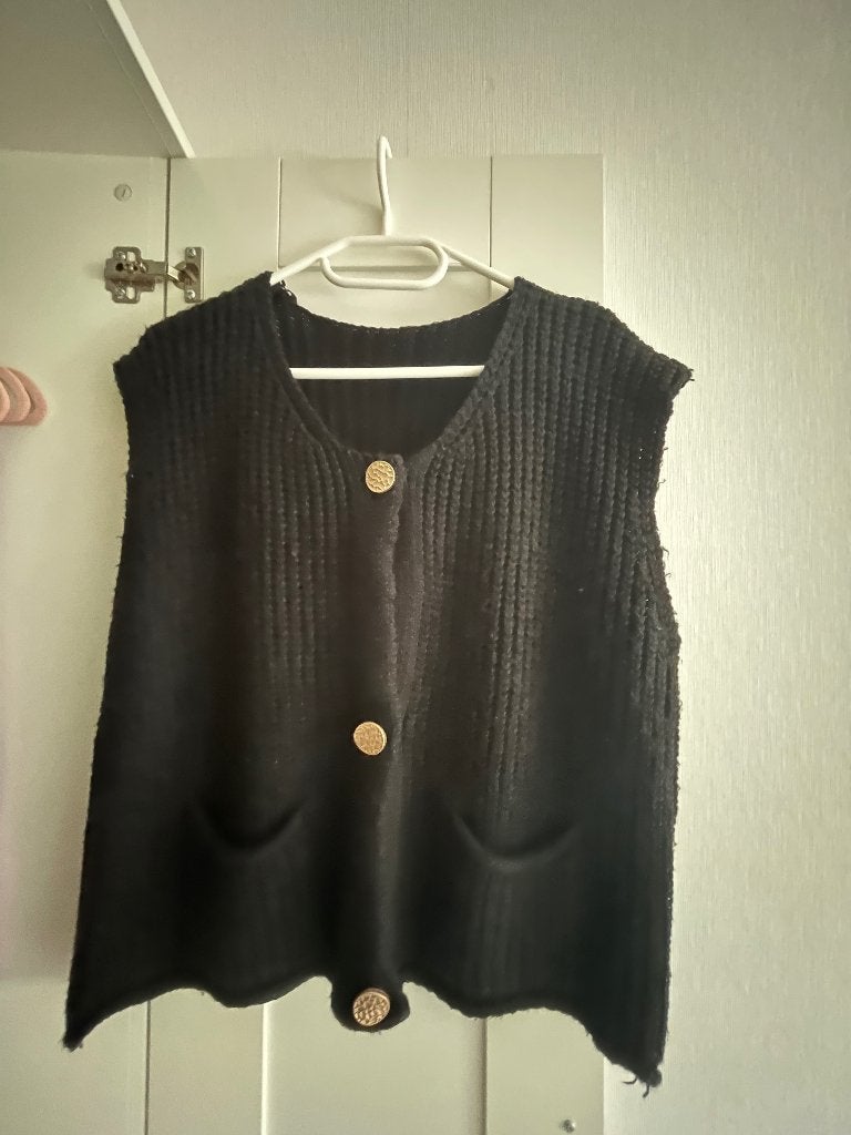Zwart gilet, Onbekend., Ophalen of Verzenden, Gedragen, Zwart