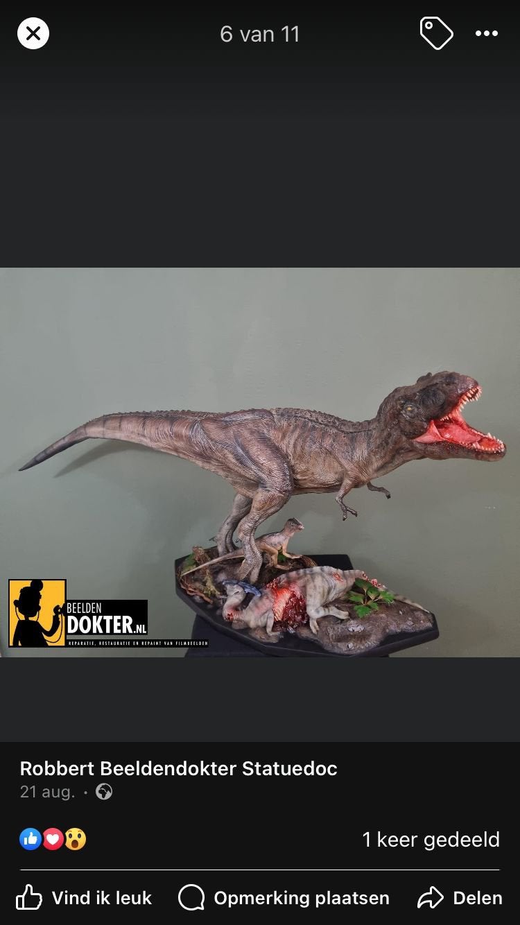 Jurassic Park T-rex diorama statue, Verzamelen, Ophalen, Zo goed als nieuw