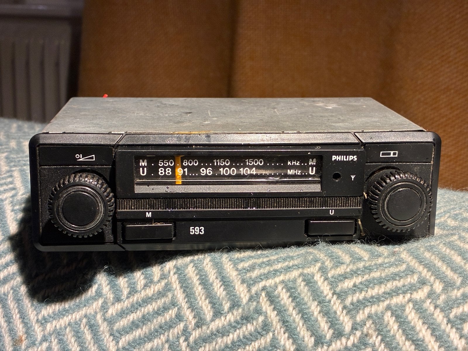 Vintage Philips autoradio - Model 593, Ophalen of Verzenden, Gebruikt