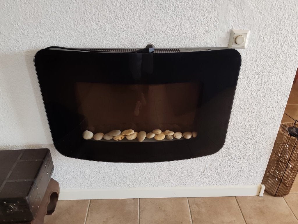 Mooie elektrische hanghaard met kiezeldecoratie, Huis en Inrichting, Ophalen, Gebruikt, Hangende haard, Elektrische haard