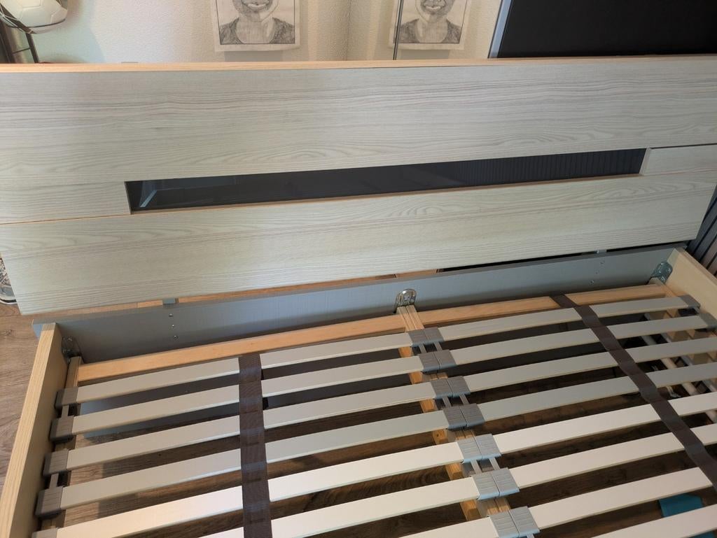 Twijfelaar 1.40 bij 2.00 inclusief goede lattenbodems, Huis en Inrichting, Slaapkamer | Bedden, Ophalen, 140 cm, Twijfelaar, 200 cm