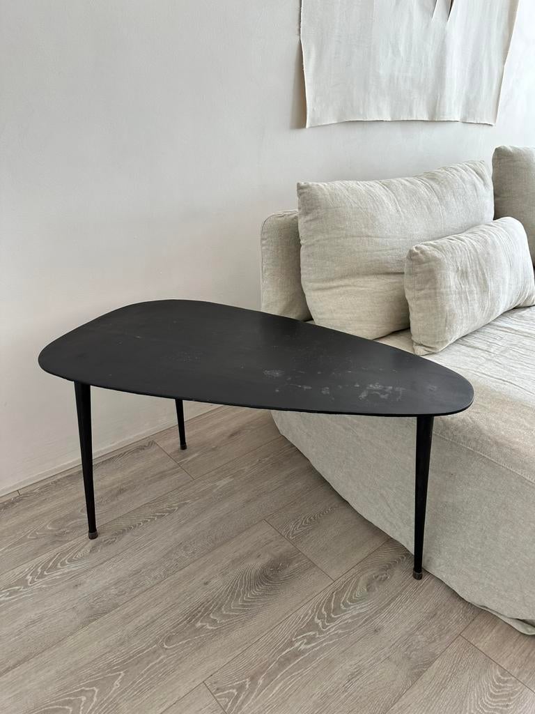Woood triangel bijzettafal - metaal, Huis en Inrichting, Tafels | Salontafels, Ophalen, Gebruikt, 50 tot 100 cm, Rond