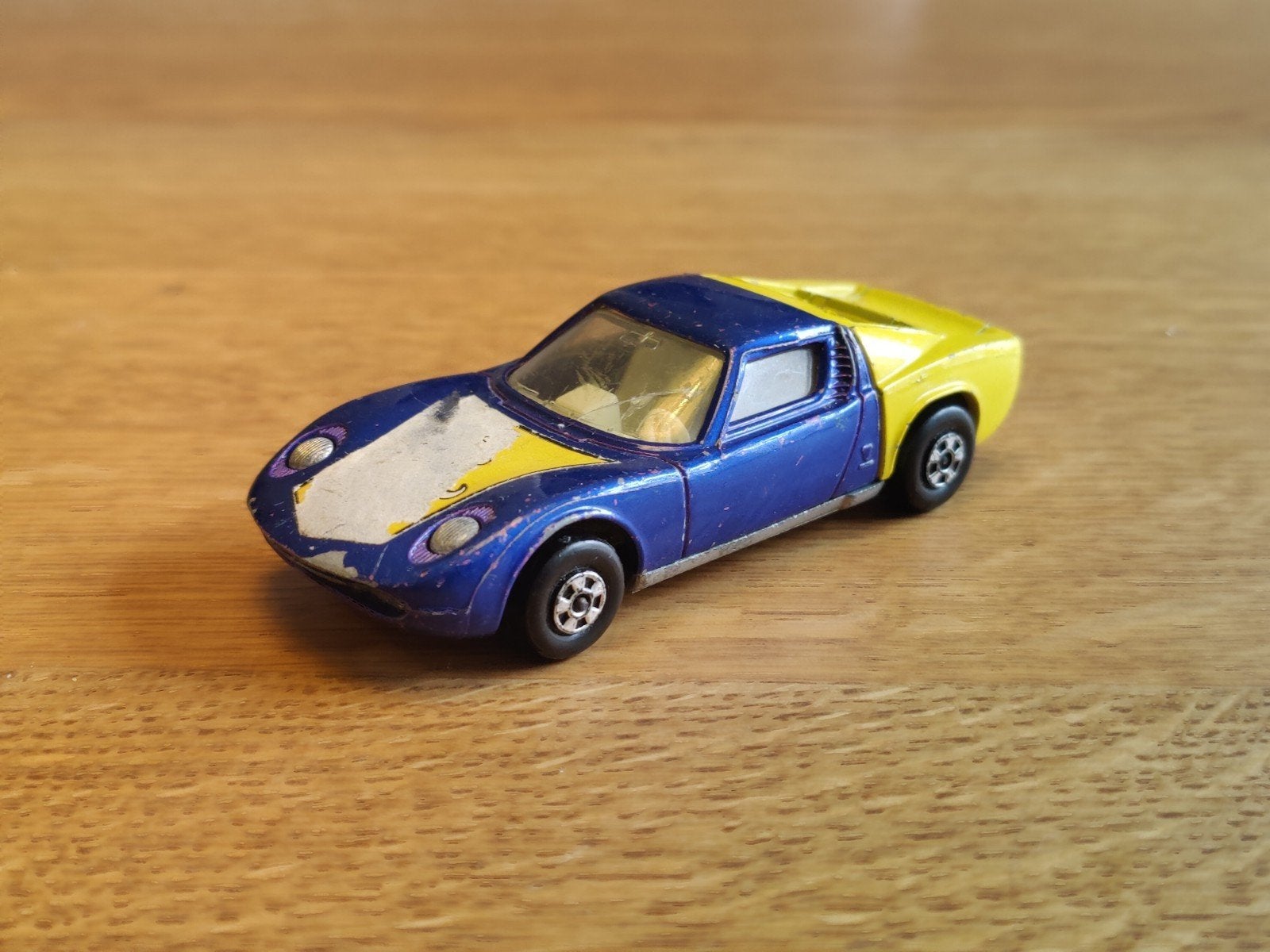 Matchbox Lamborghini Miura BLAUW GEEL, Ophalen of Verzenden, Auto
