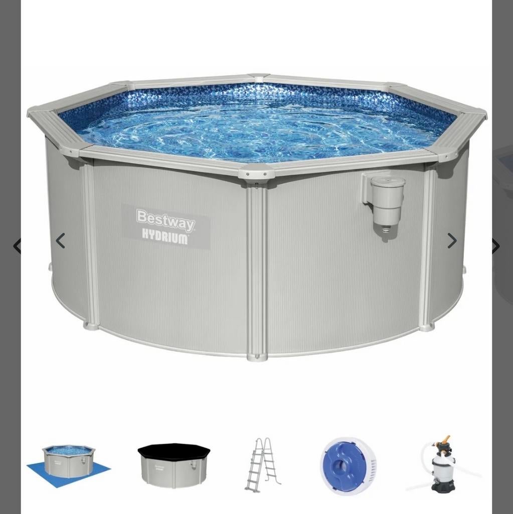 Bestway Hydrium Stalen Zwembad Rond Ø360 x 120 cm, Tuin en Terras, Zwembaden, Rond, Opzetzwembad, 200 tot 400 cm, Ophalen