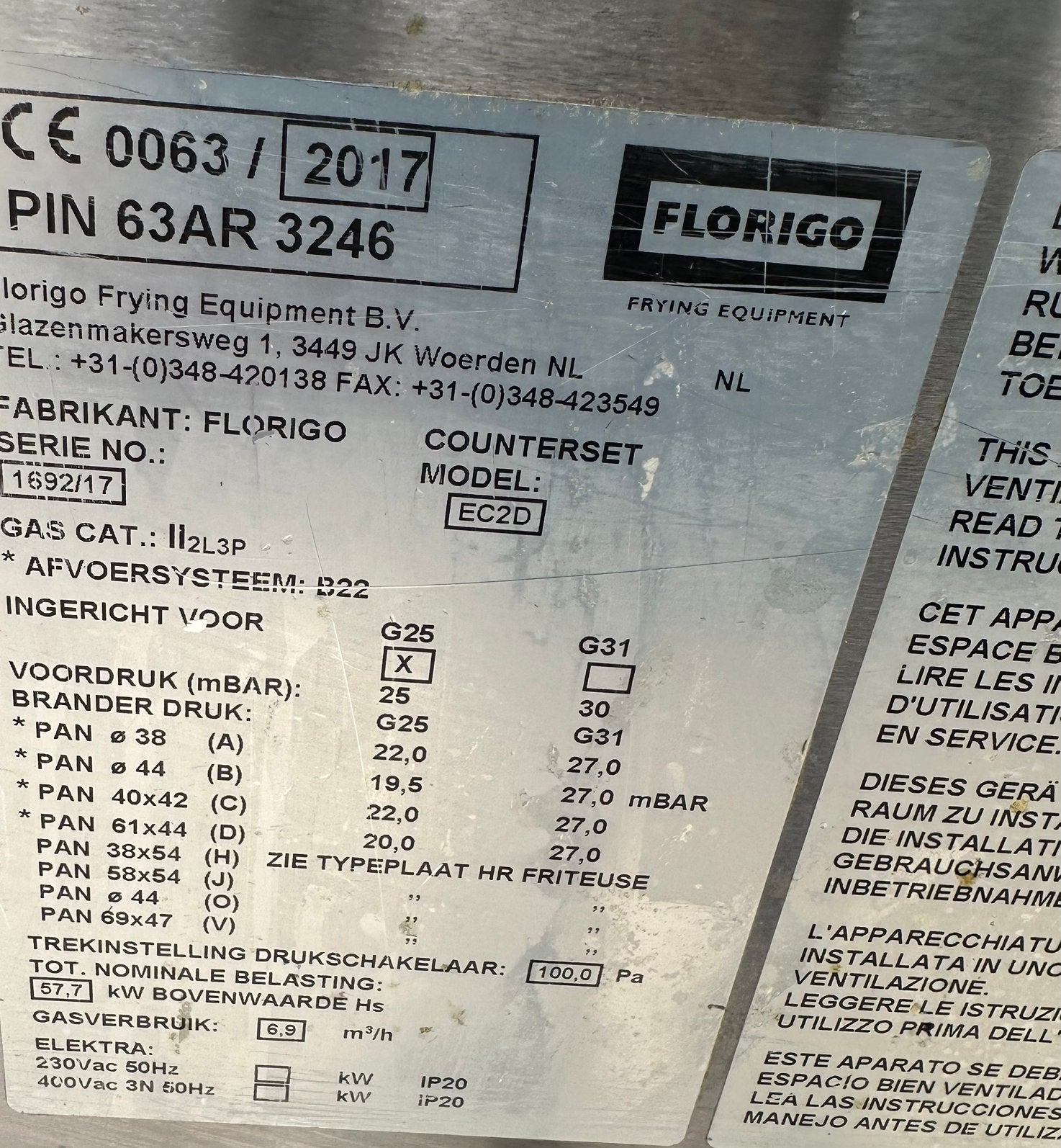 Zeer mooie 3 pans visbakoven van florigo digitaal !! 2017 !, Ophalen of Verzenden, Fornuis, Frituur en Grillen