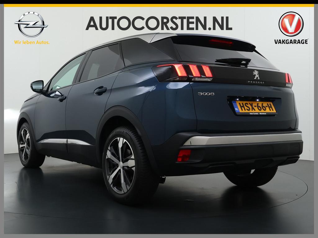 Peugeot 3008 T Aut. 131pk 360°Camera AppleCarplay AndroidAu, Auto's, Peugeot, Gebruikt, Blauw, Leder en Stof, Lichtsensor