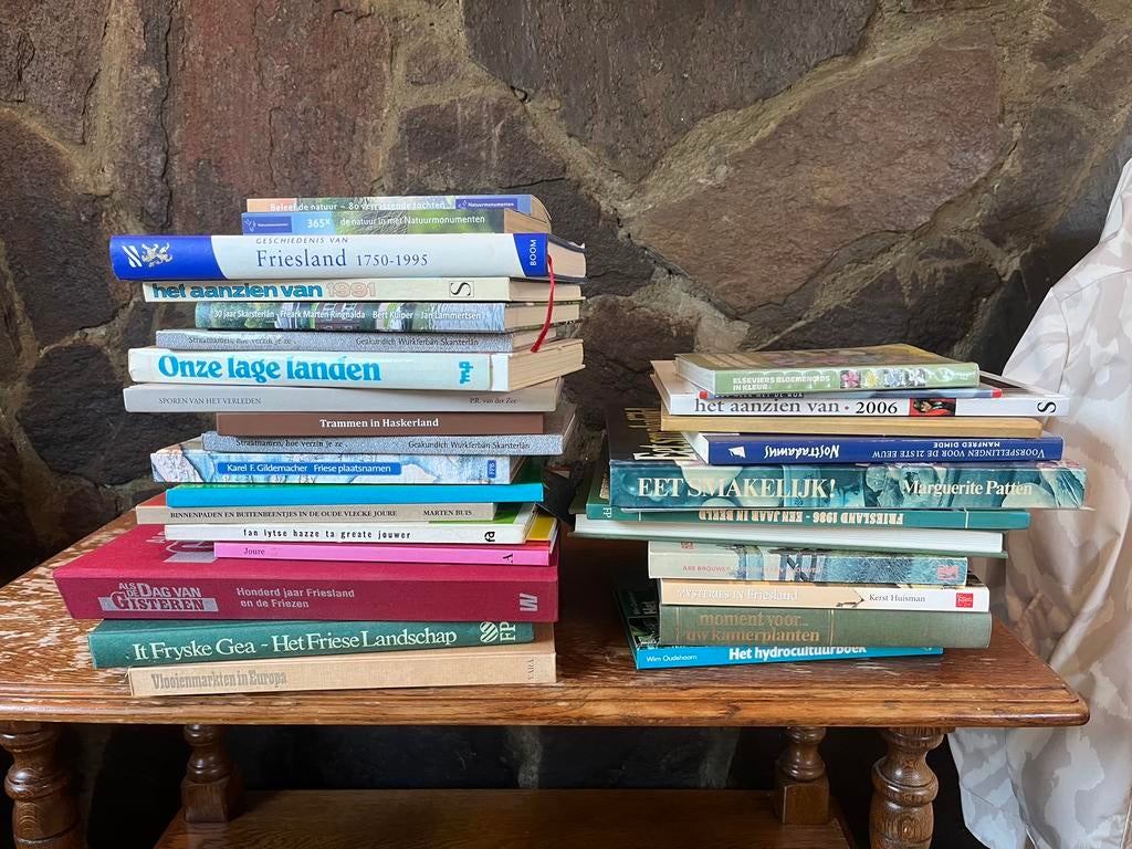 Oude boeken over Friesland en oude schoolboekjes gratis, Ophalen, Zo goed als nieuw