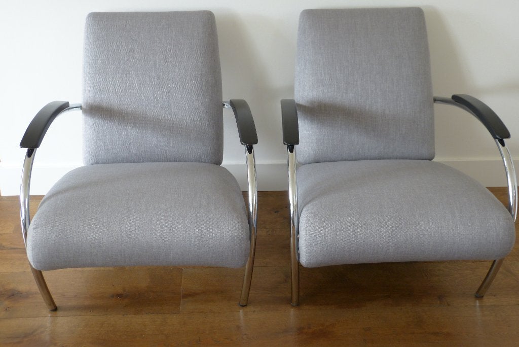 gelderland fauteuil 5470 design jan des bouvrie als nieuw 2x, Hout, 75 tot 100 cm, Zo goed als nieuw, Gelderland
