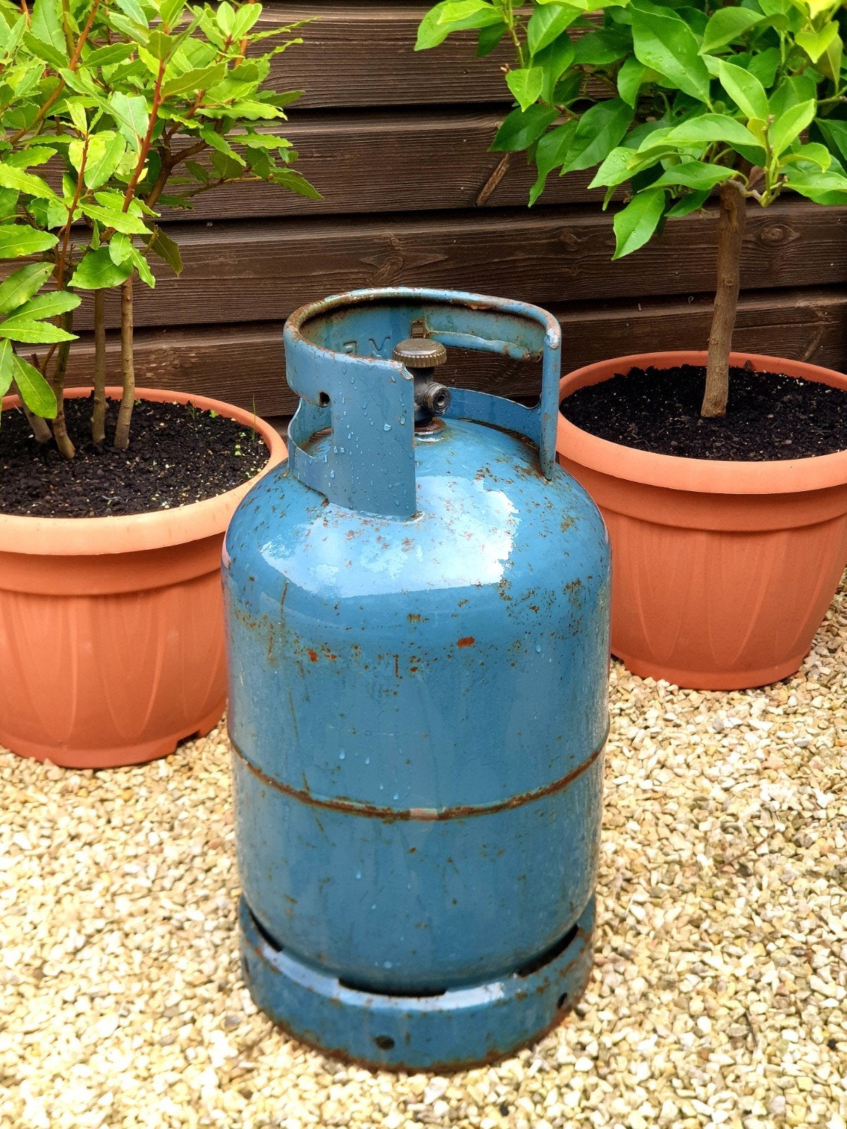 Gasfles DIN aansluiting (capaciteit van 10,5 kg gas), Ophalen, Gebruikt