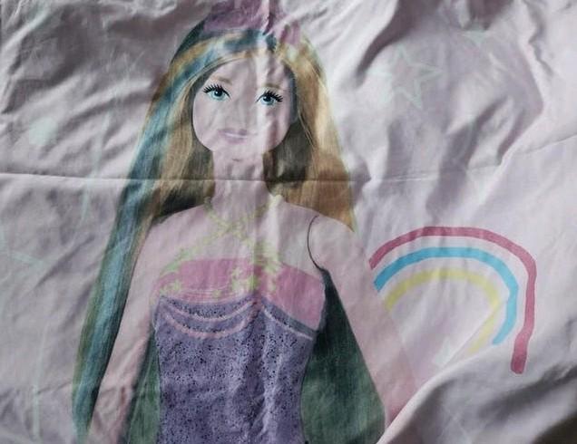 Barbie dekbedovertrek 1 persoons met kussensloop, Gebruikt, Meisje, Dekbedovertrek, Ophalen of Verzenden