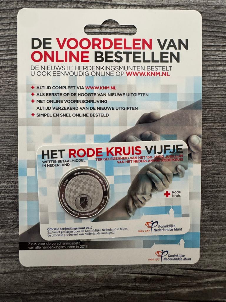 Rode Kruis Vijfje en Molen Vijfje Herdenkingsmunten, Ophalen of Verzenden, Boek of Naslagwerk